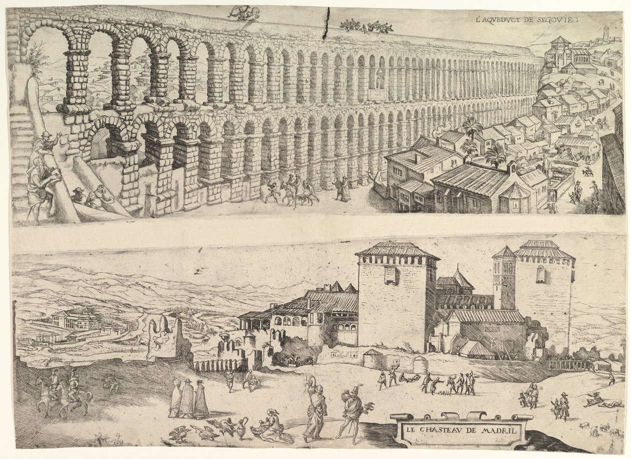 A segoviai vízvezeték és a madridi vár, 1500-1599. alkotó: Jan Cornelisz Vermeyen