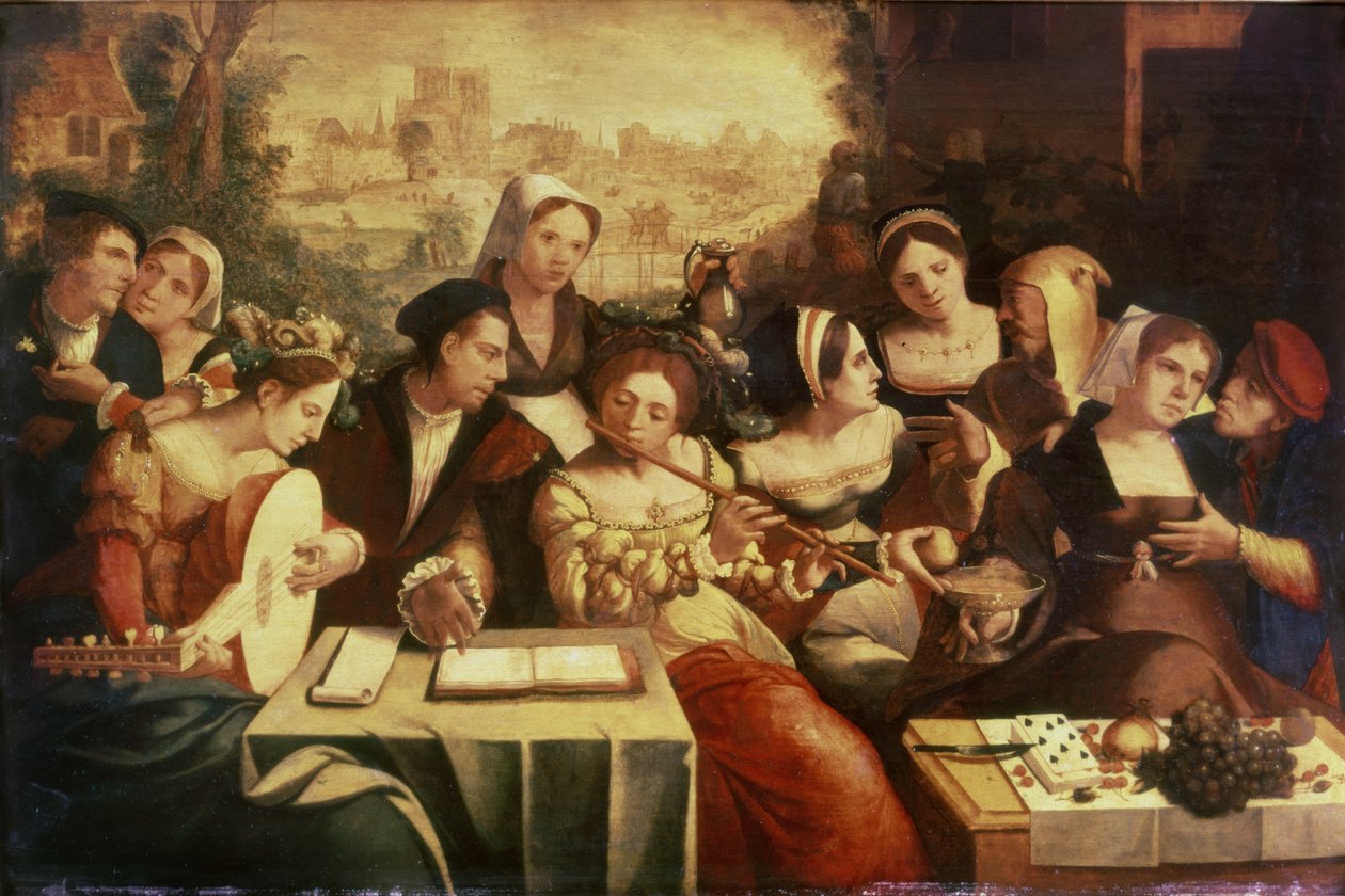 A tékozló fiú paráznákkal lakomázik alkotó: Jan Cornelisz Vermeyen