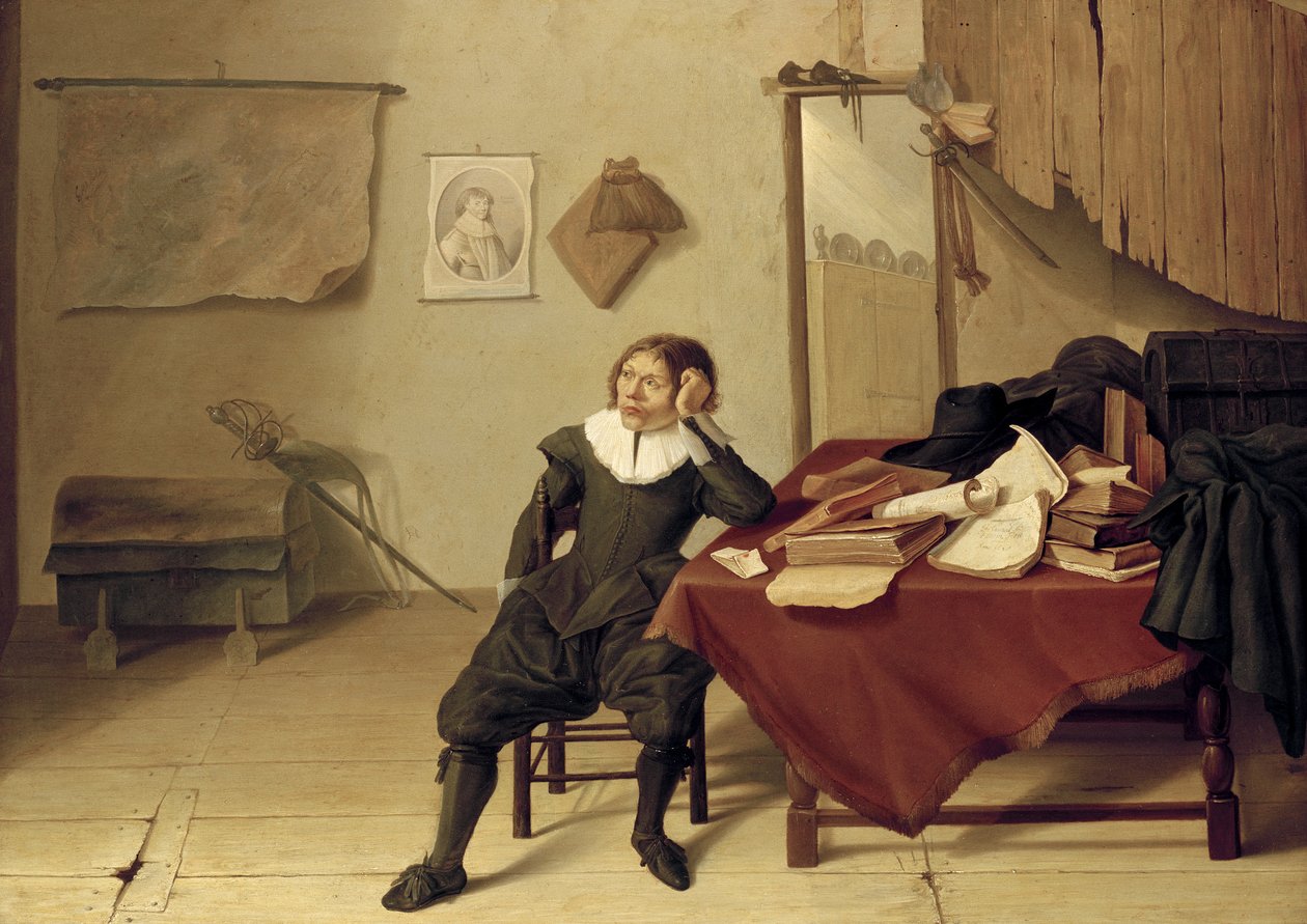 Szoba belseje egy asztalnál ülő férfival, 17. század alkotó: Jan Davidsz de Heem