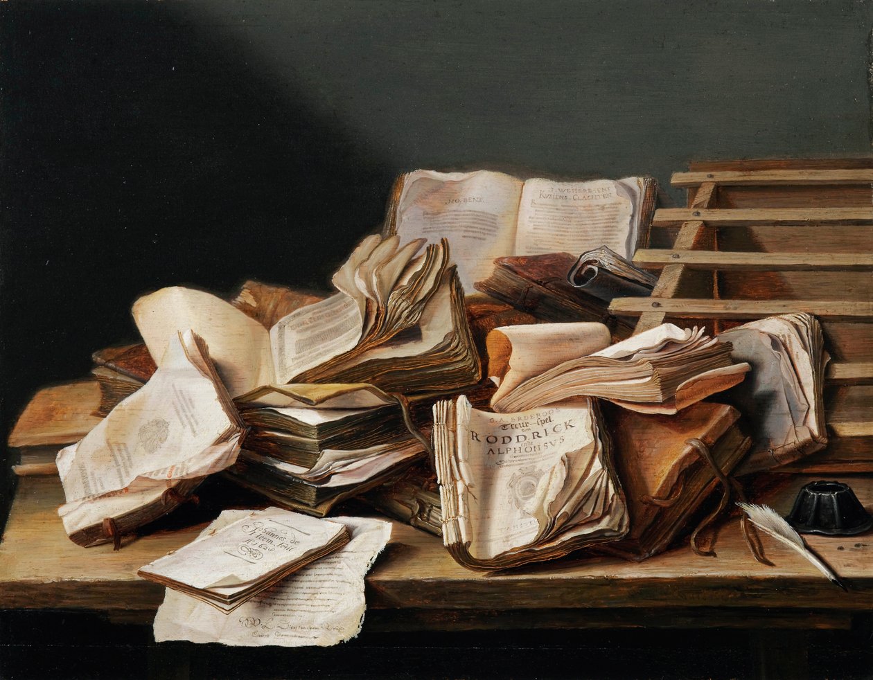 ""Csendélet könyvekkel"" (Csendélet könyvekkel) Jan van Heem (1606-1684) festménye alkotó: Jan Davidsz de Heem