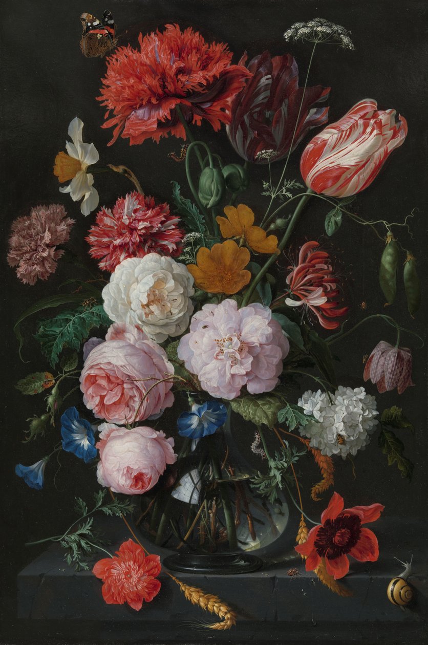 Csendélet virágokkal egy üvegvázában alkotó: Jan Davidsz de Heem