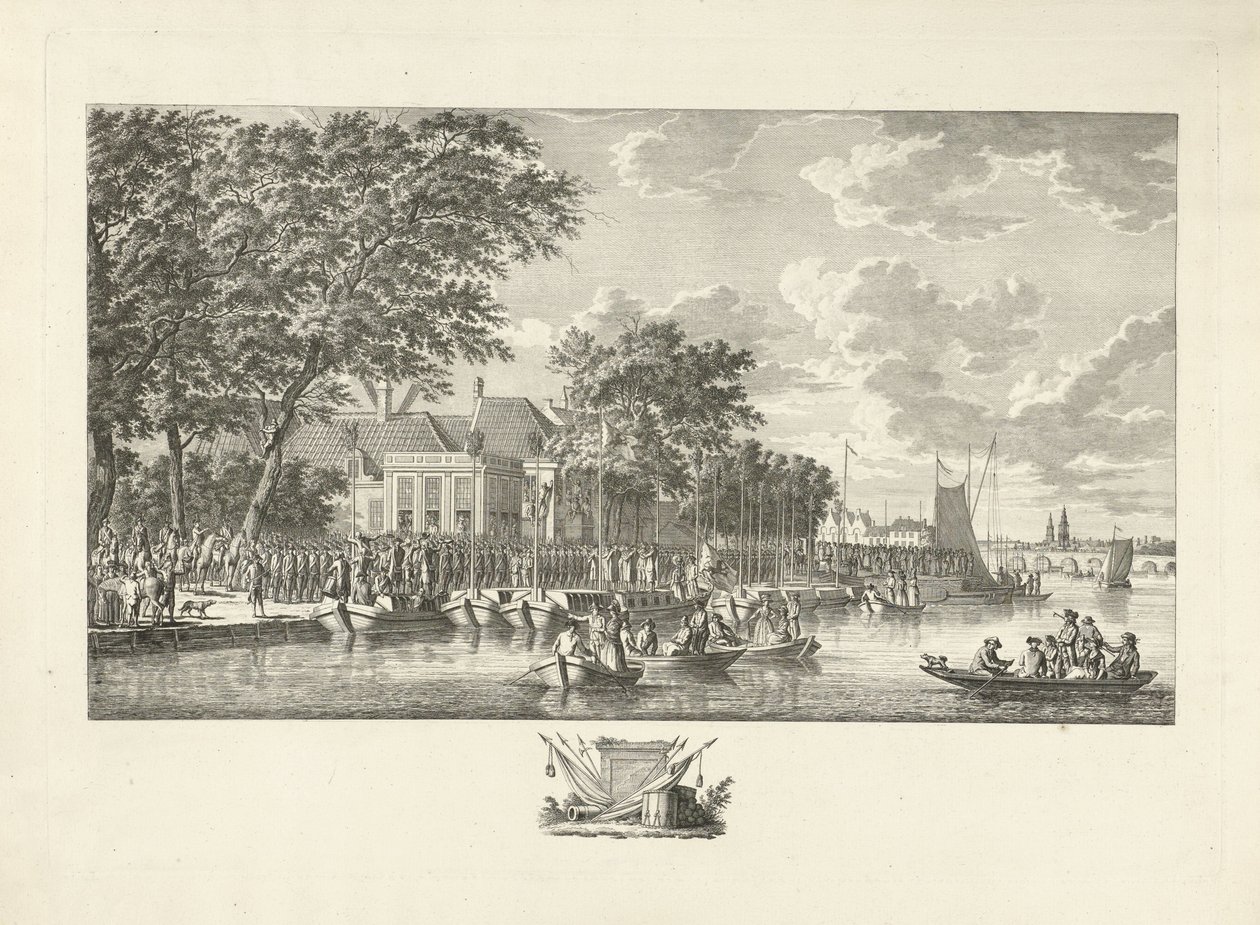600 fegyveres amszterdami állampolgár kivonulása Utrechtbe, 1787. július 17. alkotó: Jan Evert Grave
