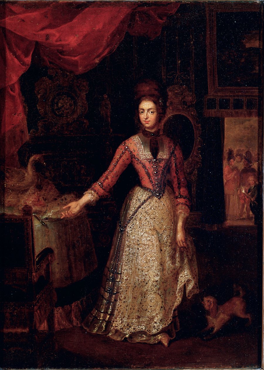 Anna Maria Luisa de Medicis (1667-1743) portréja Jan Frans Van Douven (1656-1727) festménye 1700 körül Palatine Gallery, Uffizi Gallery, Firenze - Anna Maria Luisa de 
