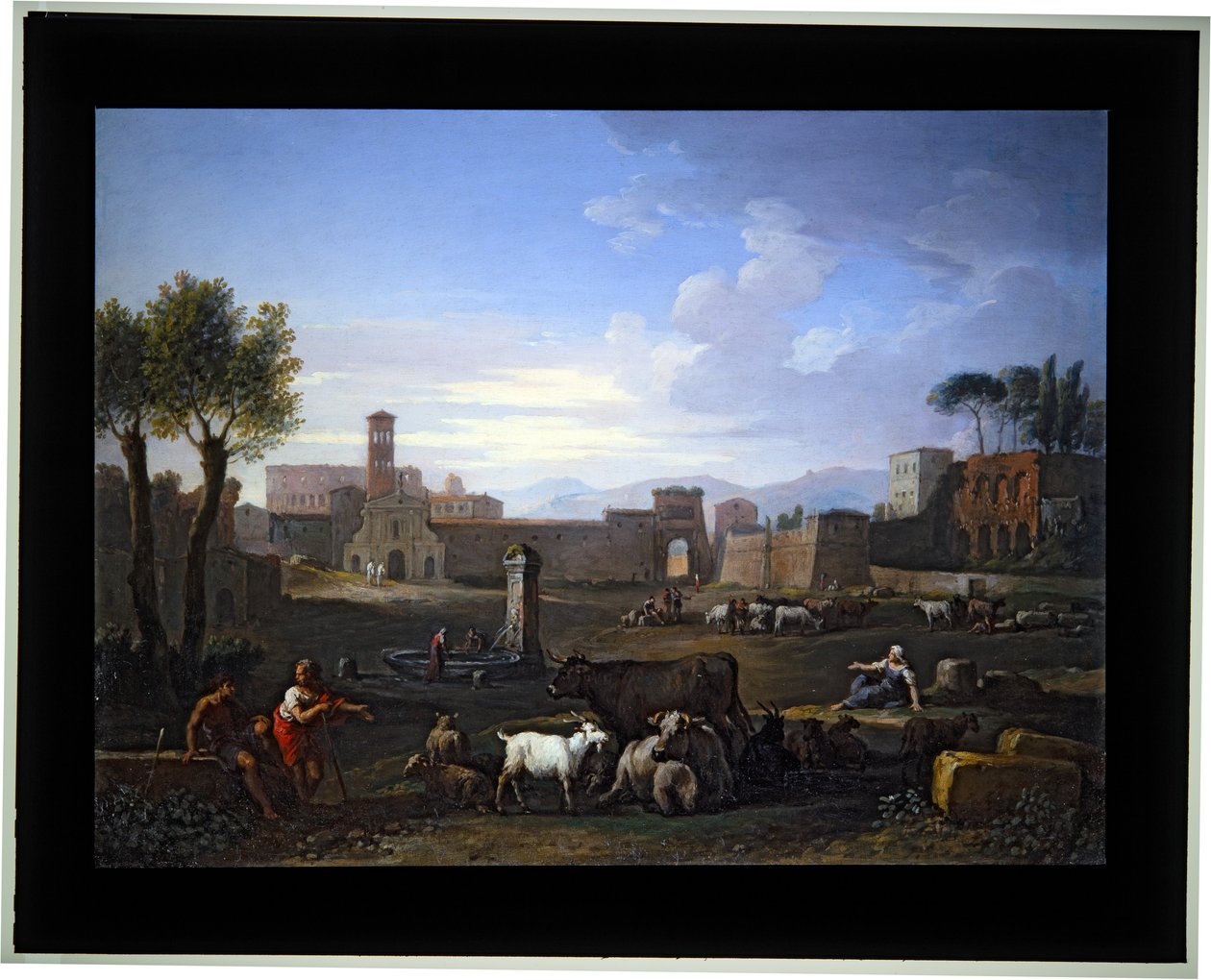 Négy darabos Cappricio készlet; (1) Campo Vaccino (vászon) alkotó: Jan Frans van (1662 1749) Bloemen