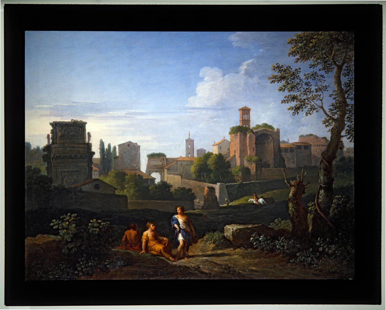 Négy Cappricio; (4) Arches of Constantine  Titus Campidoglio tornya, Vénusz temploma és a Santa Francesca Ronana óratorony (vászon) alkotó: Jan Frans van (1662 1749) Bloemen