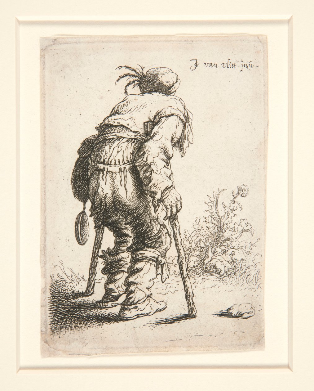 Egy koldus két mankóval alkotó: Jan Georg van Vliet