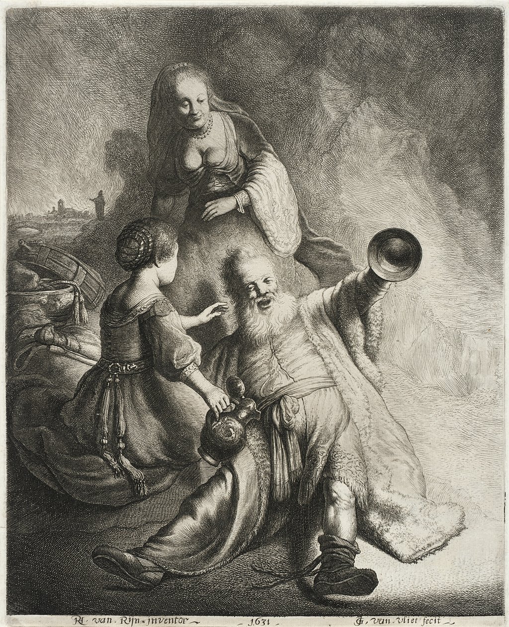 Lót és lányai, 1631 alkotó: Jan Georg van Vliet