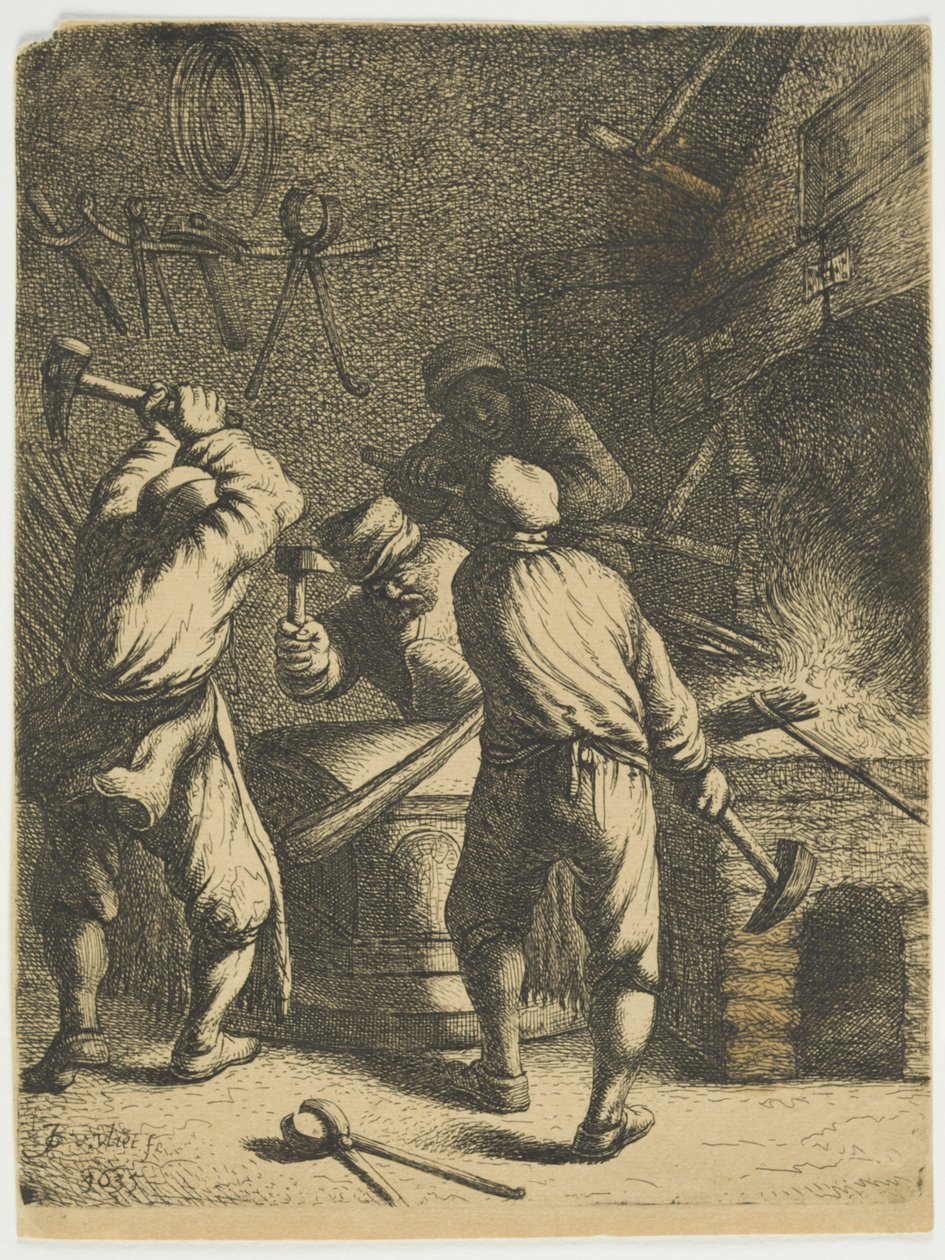 A kovácsműhely, 1630-35 alkotó: Jan Georg van Vliet