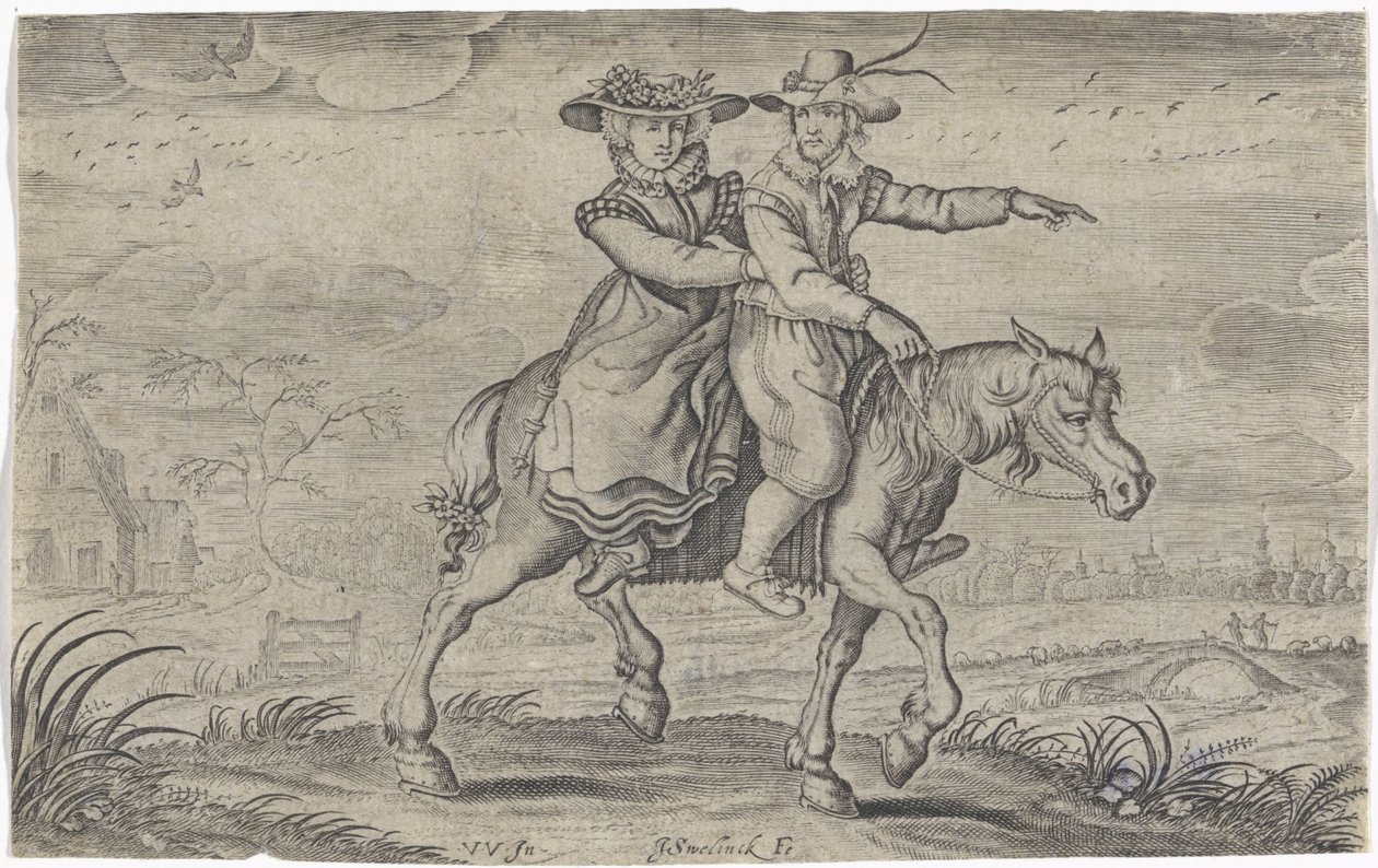 Férfi és nő lóháton alkotó: Jan Gerritsz Swelinck