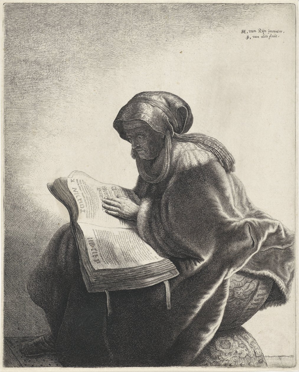 Olvasó öregasszony alkotó: Jan Gillisz. van Vliet
