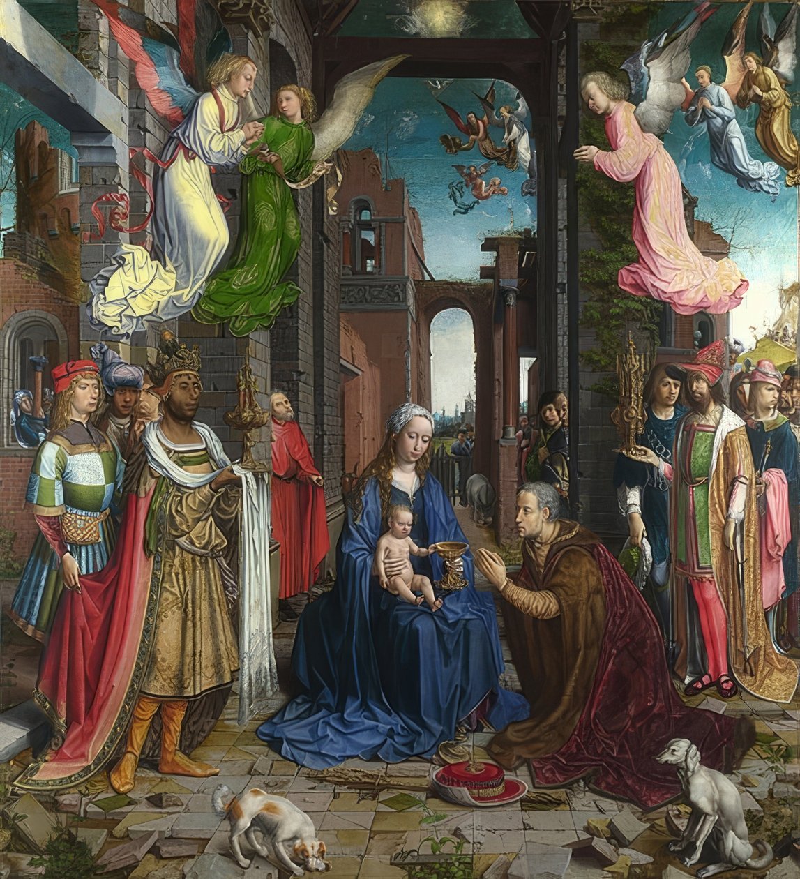 A mágusok imádása. 1510-15 alkotó: Jan Gossaert