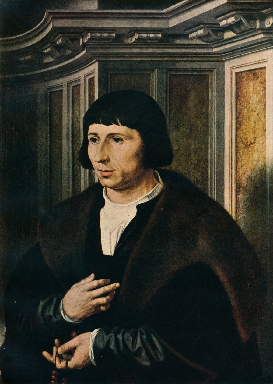 Férfi rózsafüzérrel, c1525 alkotó: Jan Gossaert