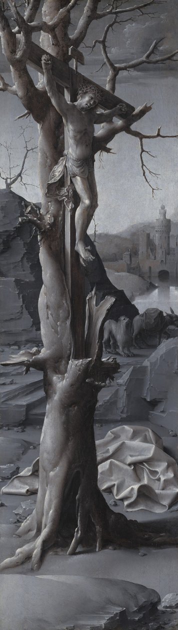 Szent Jeromos bűnbánó [bal oldali panel], c. 15091512. alkotó: Jan Gossaert