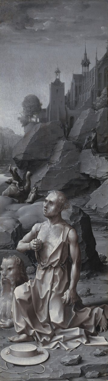 Szent Jeromos bűnbánó [jobb oldali panel], c. 15091512. alkotó: Jan Gossaert