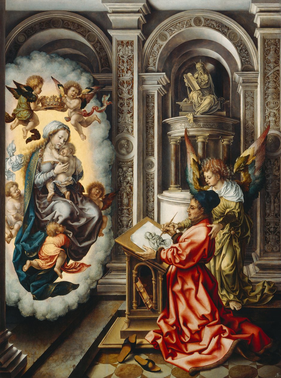 Németül: Hl. Lukas malt die Madonna Szent Lukács festménye a Szűzanya alkotó: Jan Gossaert
