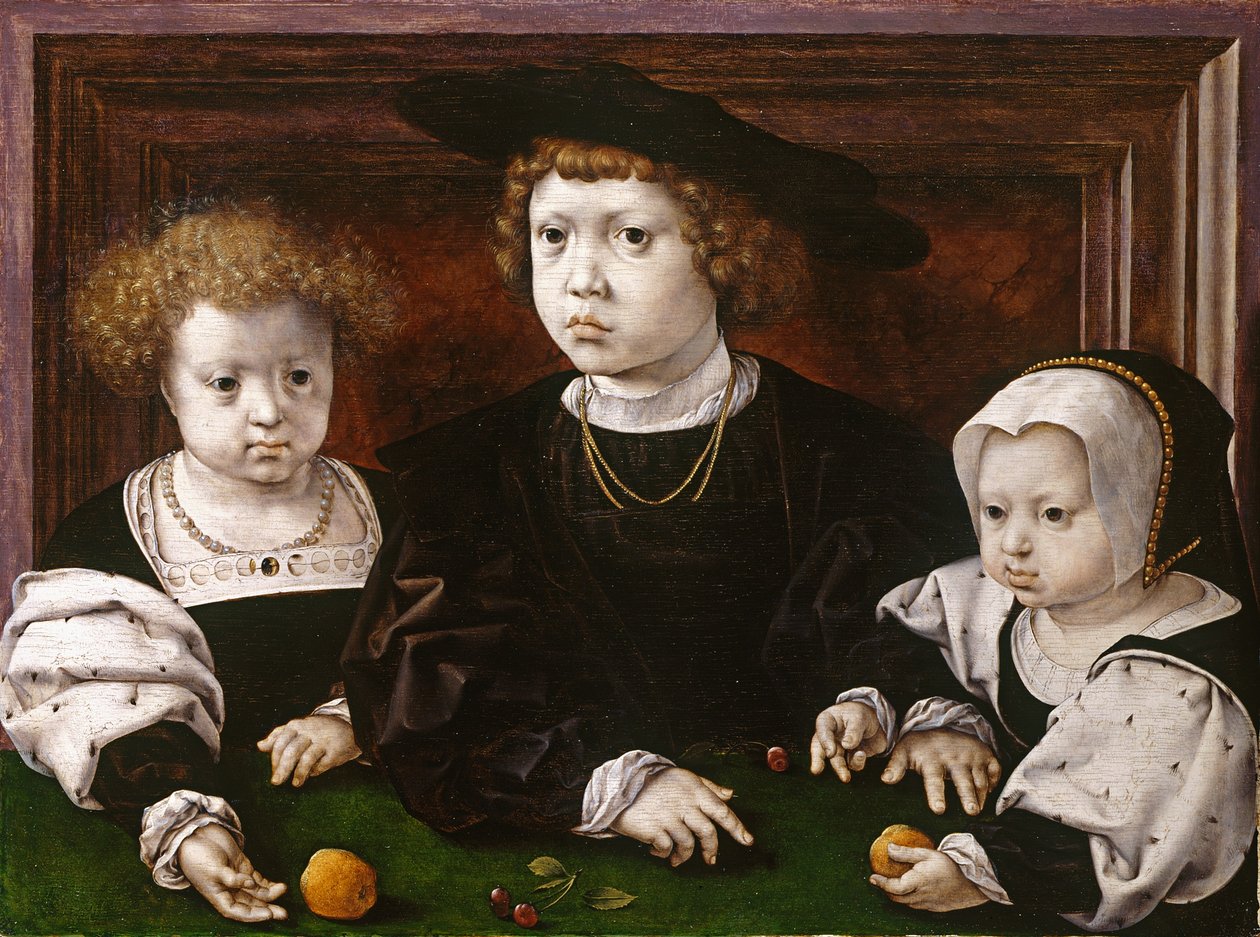 II. keresztény három dániai gyermeke (Dorothea, János és Krisztina) alkotó: Jan Gossaert