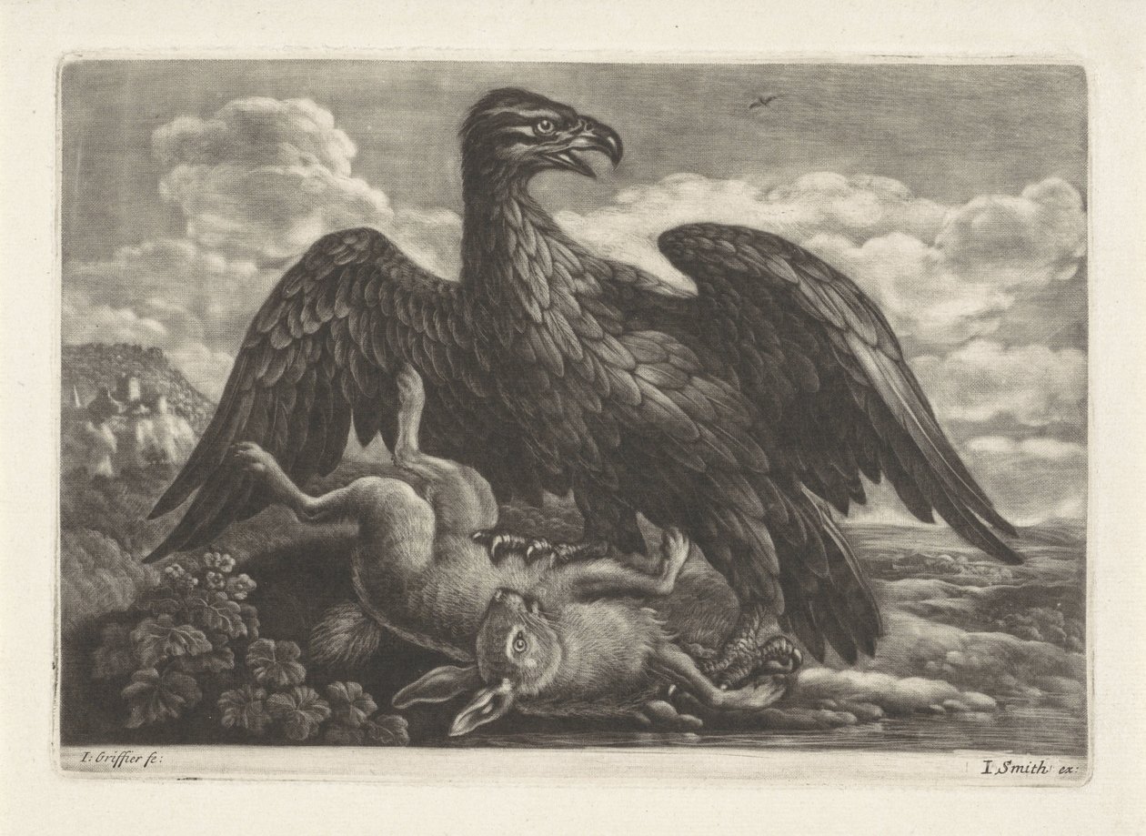 Egy sas áll a nyúlon alkotó: Jan Griffier (I) (attributed to workshop of)