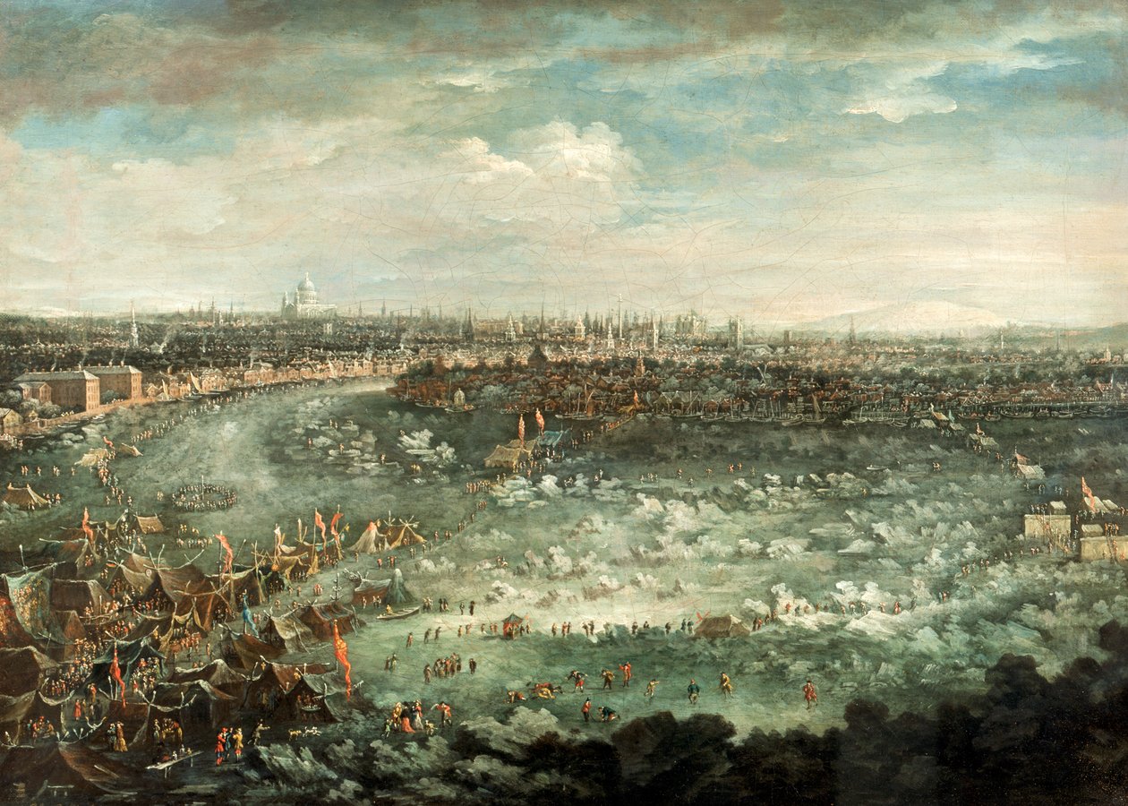 "Temze az 1739-es nagy fagy idején" alkotó: Jan Griffier II