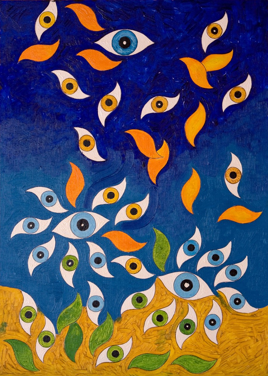 A Shower of Eyes, 2006 (olaj, fa) alkotó: Jan Groneberg