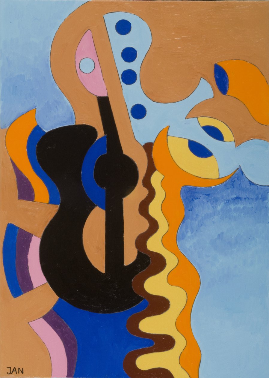 Fekete gitár, 2009 (olaj, vászon) alkotó: Jan Groneberg