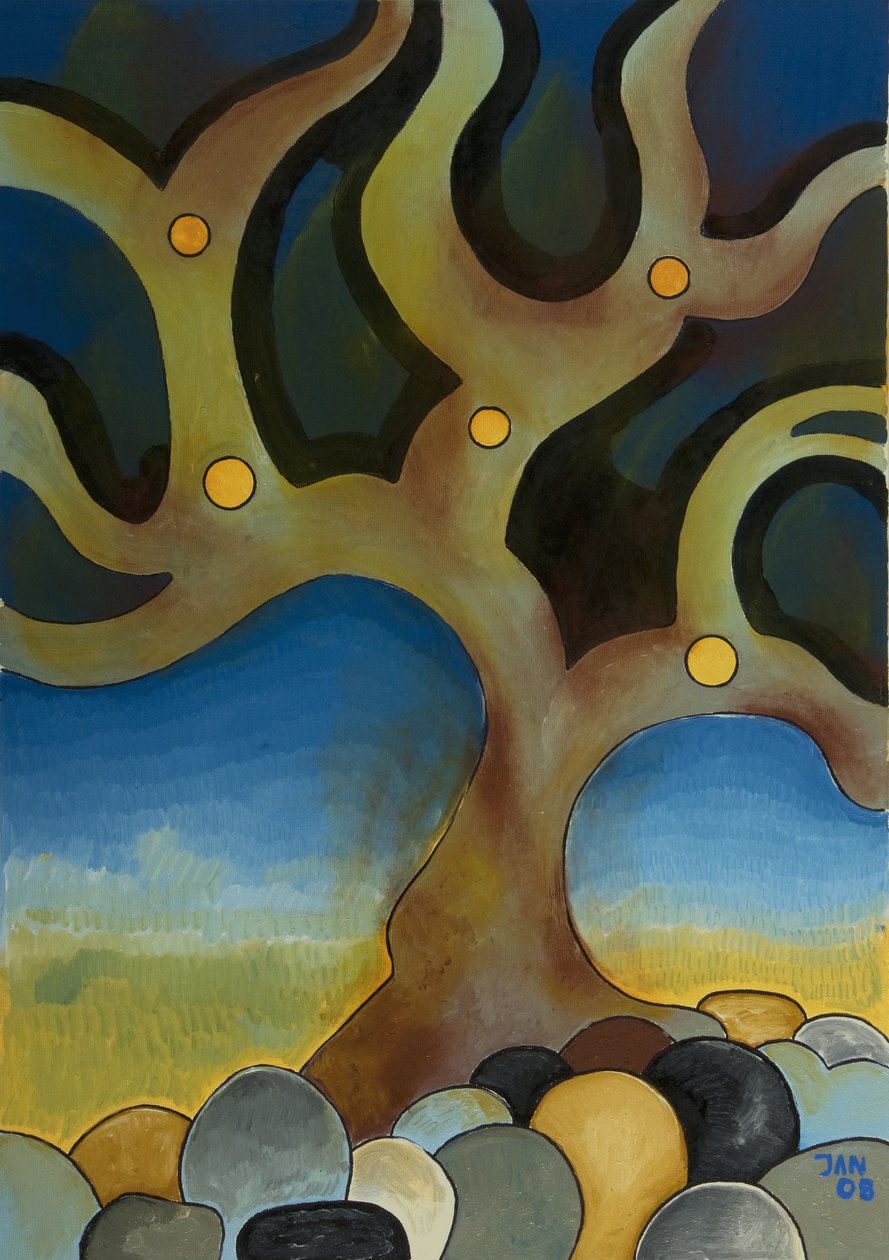 Égetett fa, 2008 (olaj, vászon) alkotó: Jan Groneberg