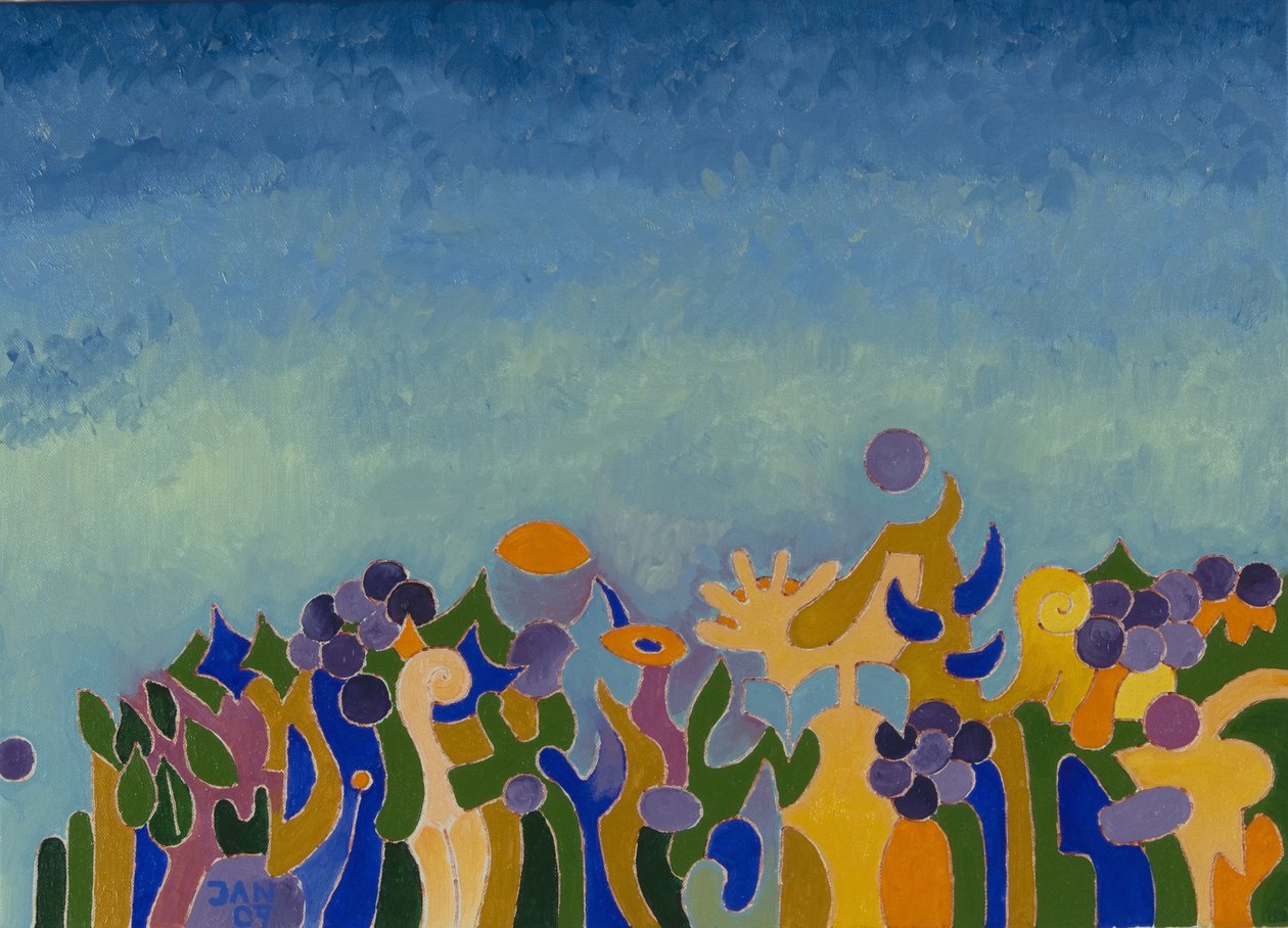 A bor királynőjének trónra emelése, 2007 (olaj, vászon) alkotó: Jan Groneberg