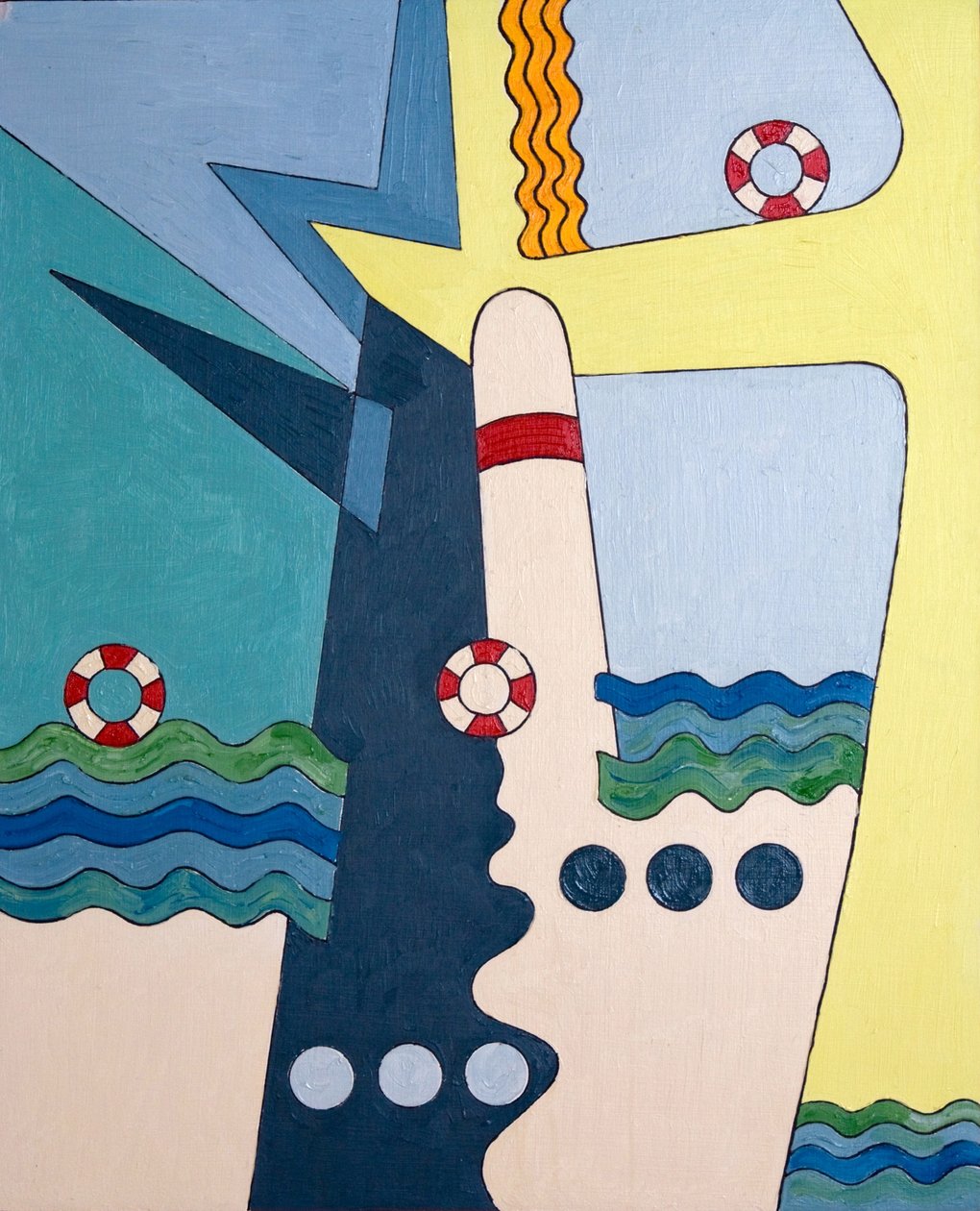 A hullámokat szelídítő gépek, 2006 (olaj, fa) alkotó: Jan Groneberg