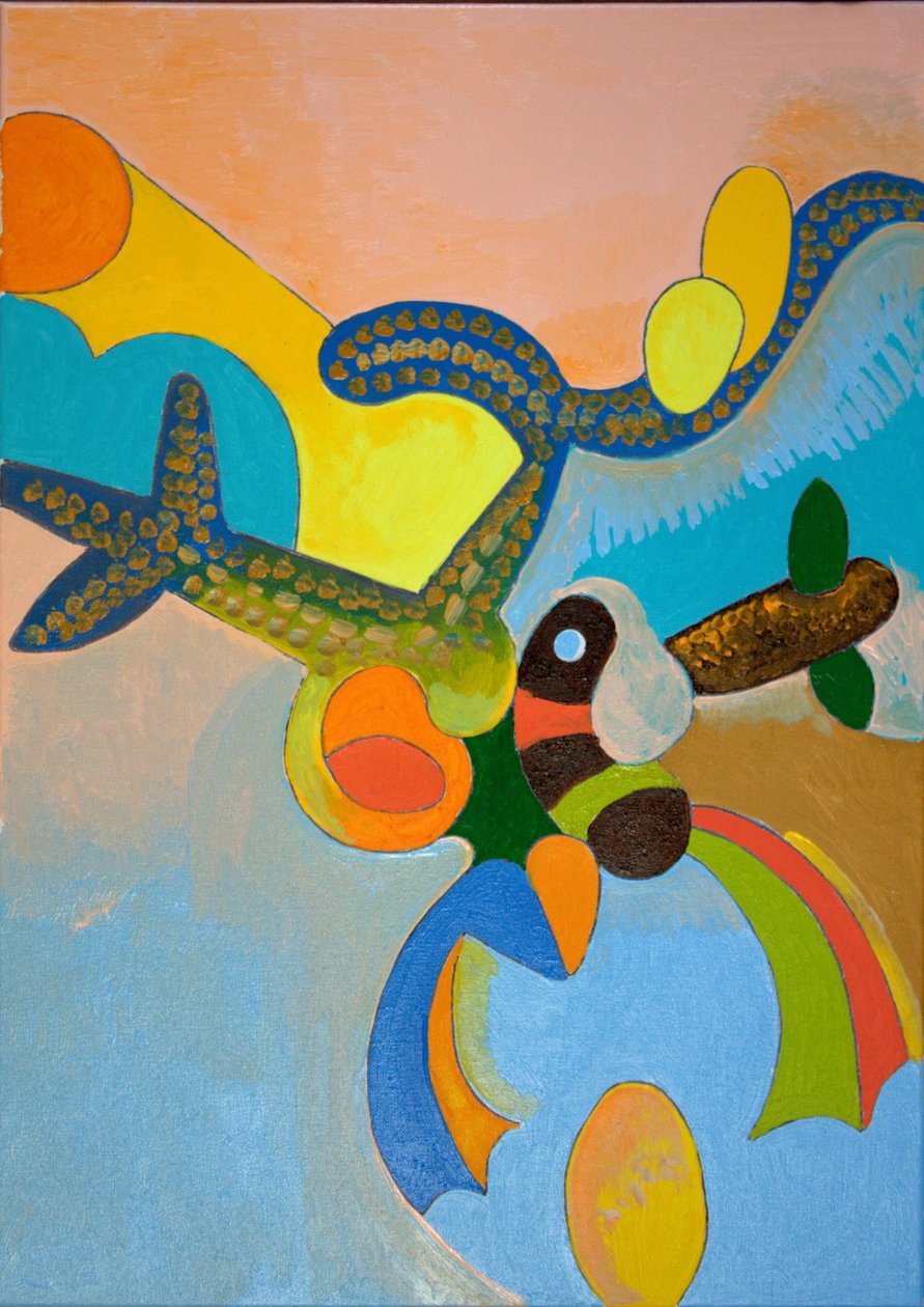 Tíz perccel az utolsó felszállása után az Ikarust megtámadja egy Paradicsommadár, 2010 (olaj, vászon) alkotó: Jan Groneberg