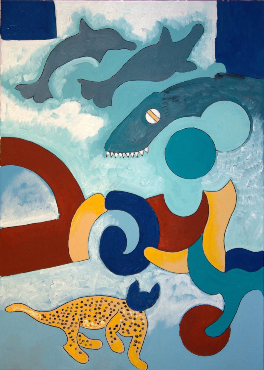 A Leopárdnak kék feje van, 2009 (olaj, vászon) alkotó: Jan Groneberg