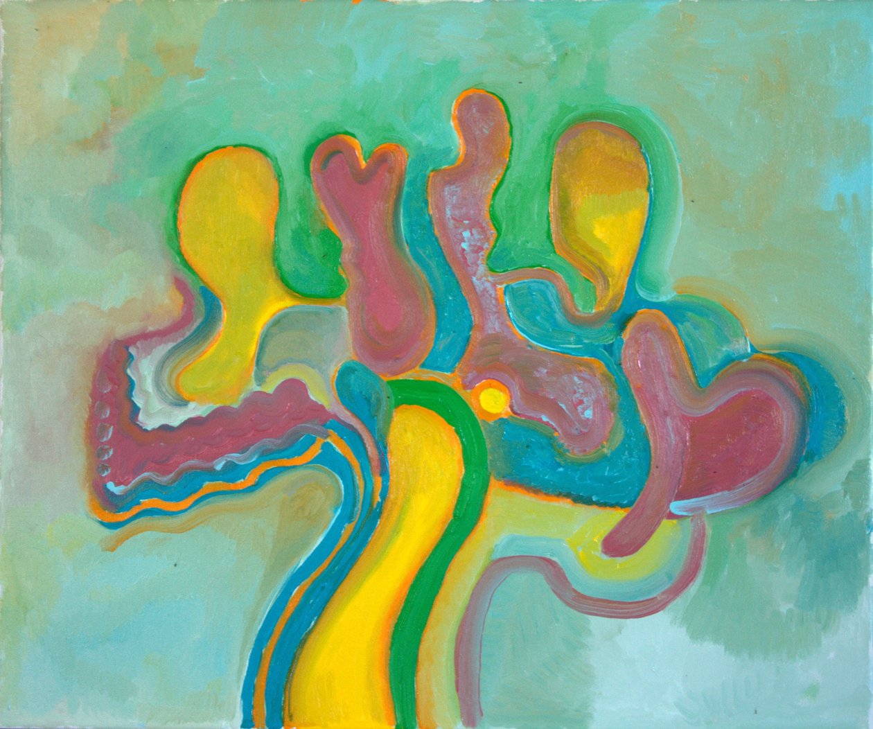 Három barát hosszú idő után újra egyesül, 2009 (olaj, vászon) alkotó: Jan Groneberg
