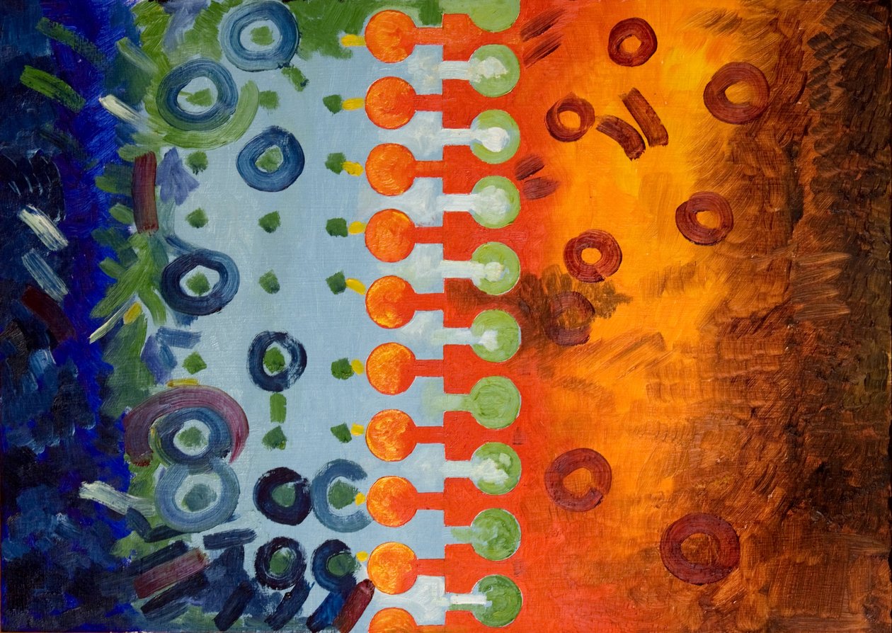 Hideg-meleg összekötő cipzár, 2006 (olaj, fa) alkotó: Jan Groneberg