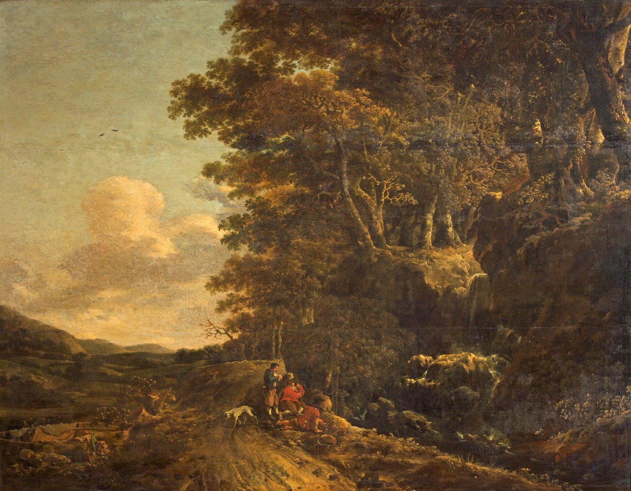 Táj vízeséssel, 1685-85 körül alkotó: Jan Hackaert