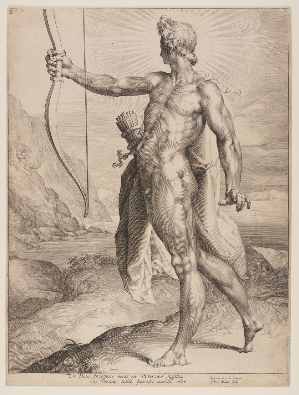 Apolló megöli a pitont alkotó: Jan Harmensz. Muller