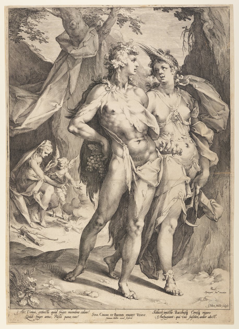 Bacchus és Ceres elhagyja a Vénuszt (Sine Cerere et Baccho Friget Venus) alkotó: Jan Harmensz. Muller