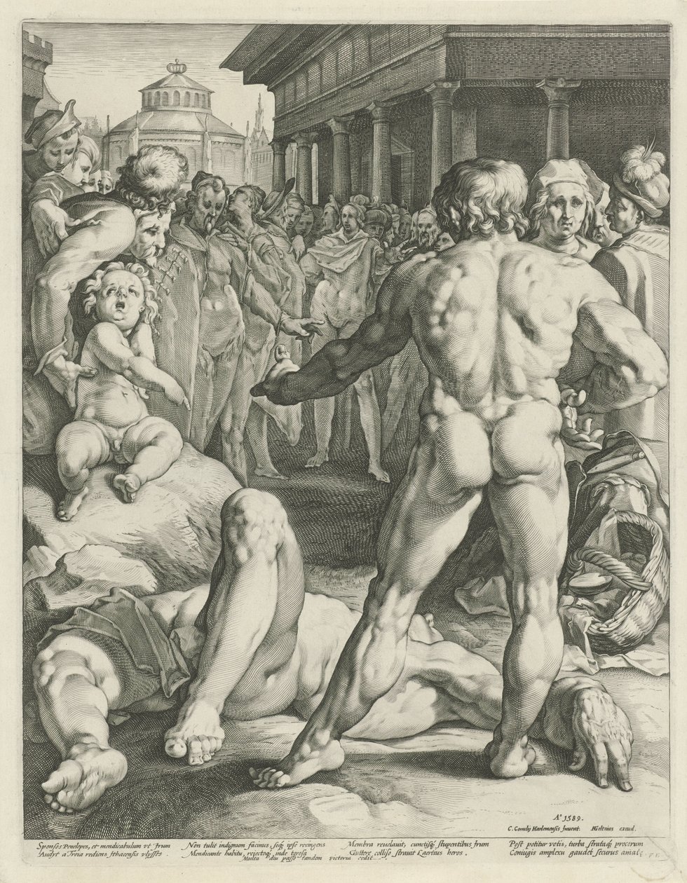 Harc Odüsszeusz és Irus között alkotó: Jan Harmensz. Muller
