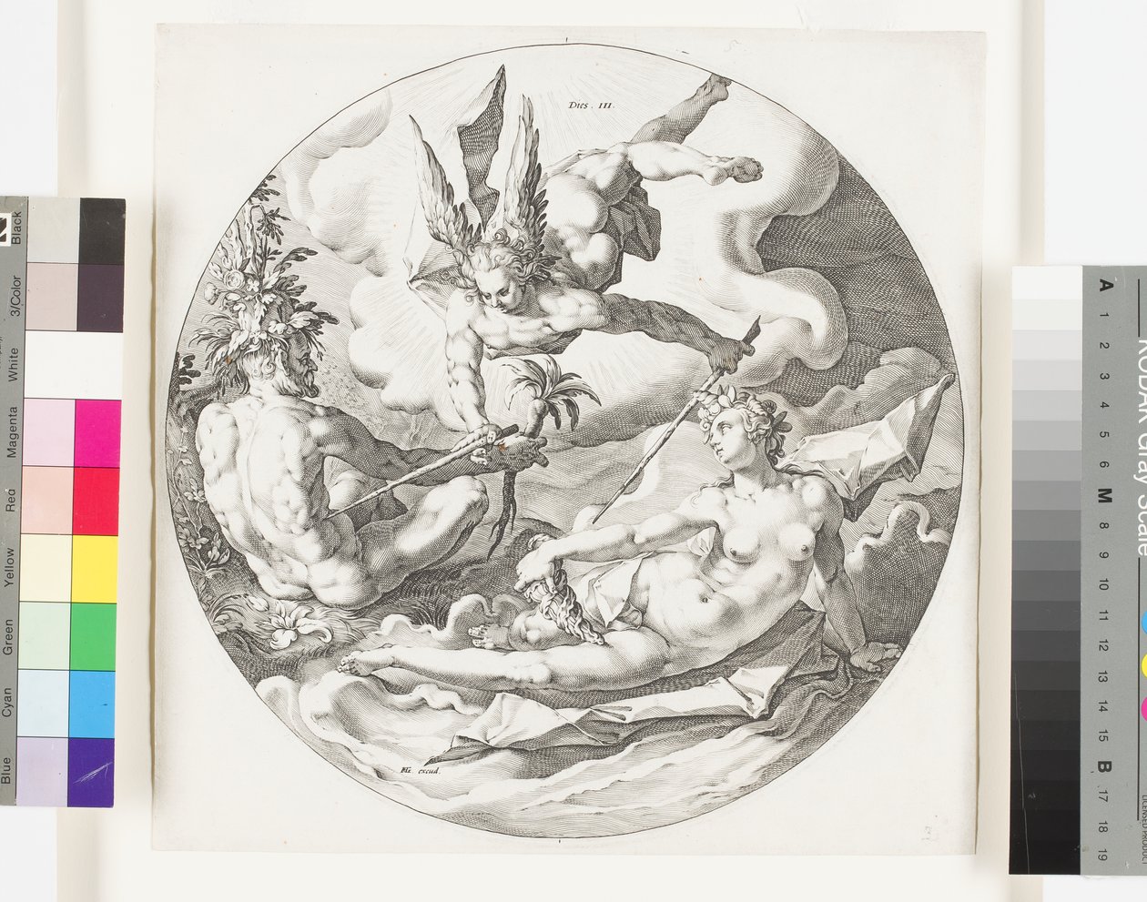 A szárazföld és a tengerek teremtése, 1589 körül alkotó: Jan Harmensz Muller