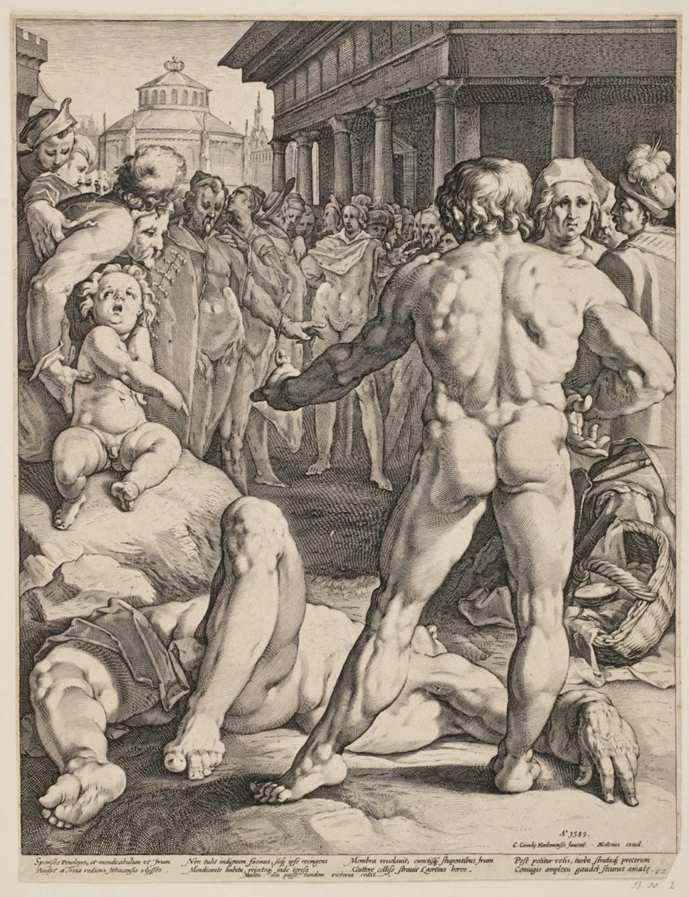 Ulysses és Irus harca alkotó: Jan Harmensz. Muller