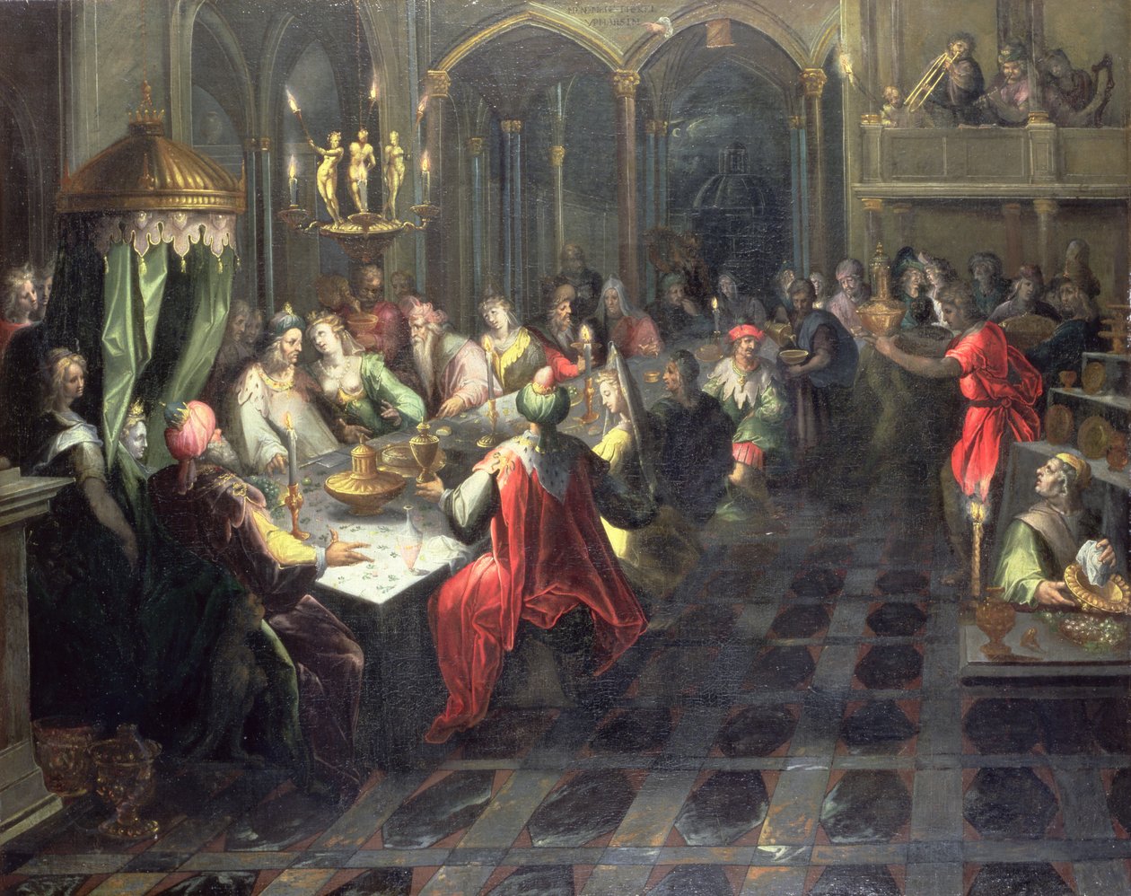 Belsazár ünnepe, 1600 körül alkotó: Jan Harmensz. Mutter