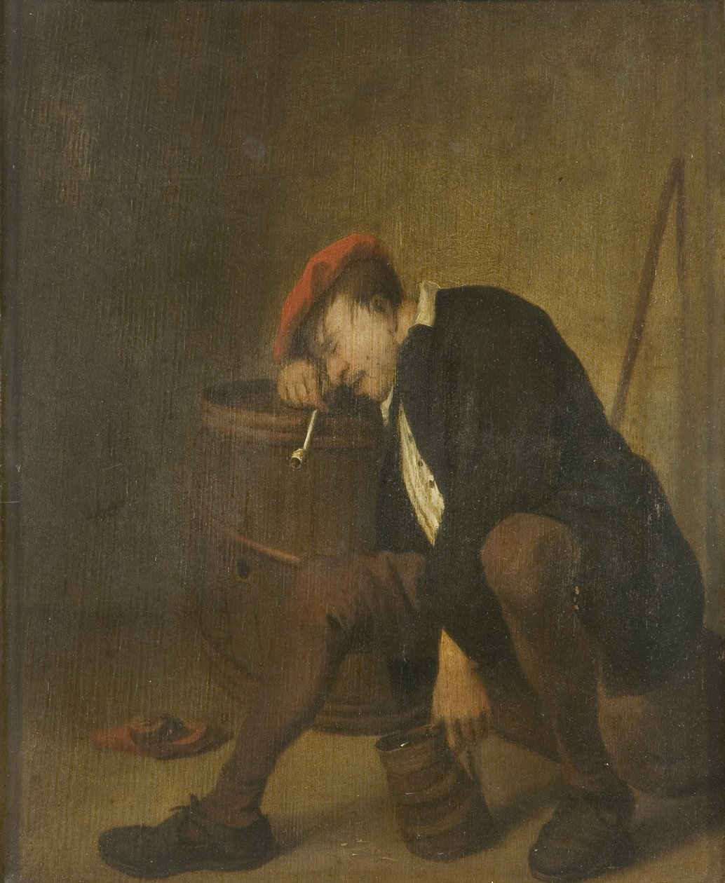 Alvó férfi (olaj a panelen) alkotó: Jan Havicksz (school of) Steen