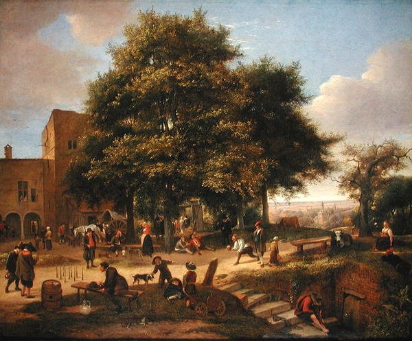 Vidéki fogadó tekejátékosokkal alkotó: Jan Havicksz. Steen