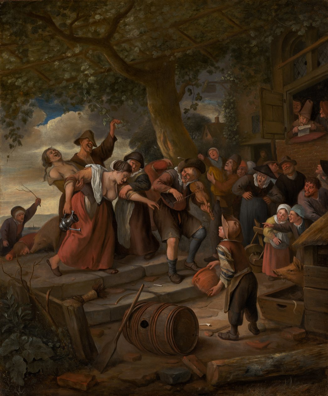 A disznó az ólba tartozik, 1673-5 alkotó: Jan Havicksz. Steen