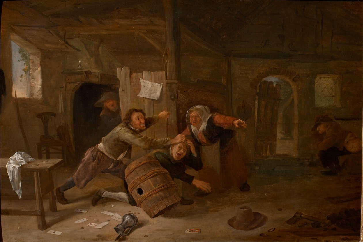 Harc parasztok, 1678 előtt. alkotó: Jan Havicksz Steen