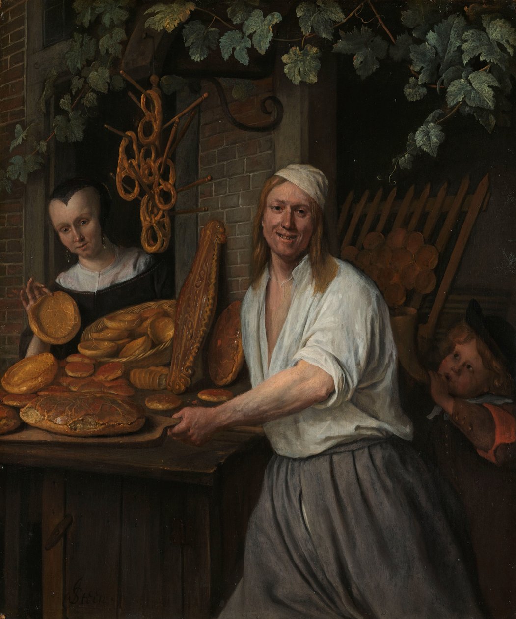 A pék Arent Oostwaard és felesége, Catharina Keizerswaard A leideni pék, Arent Oostwaard és felesége, Catharina Keizerswaard alkotó: Jan Havicksz. Steen