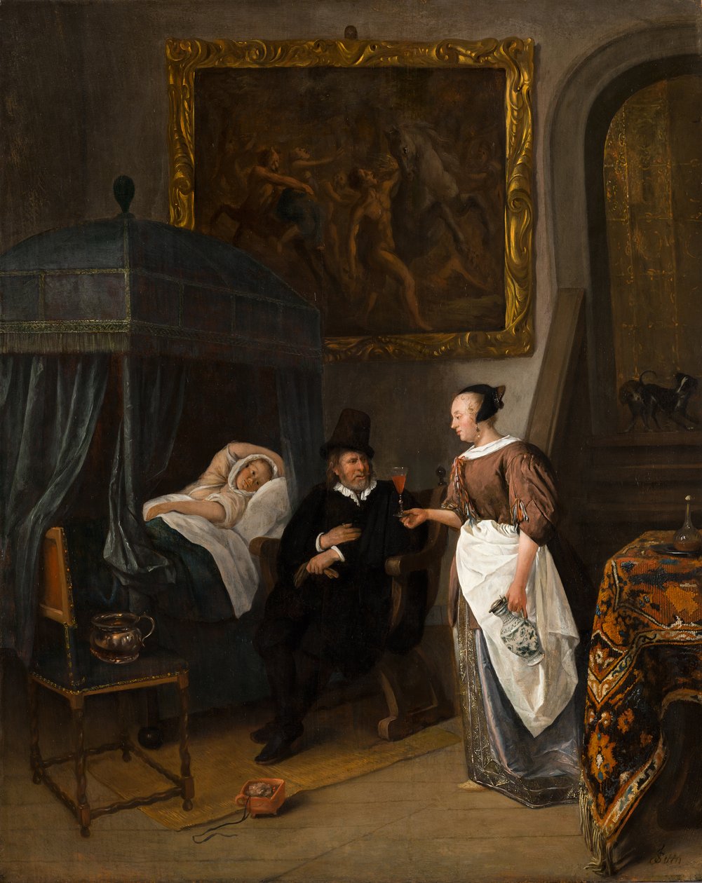 Az orvos látogatása, 1665-8 alkotó: Jan Havicksz. Steen