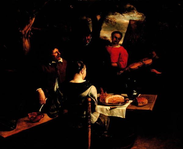 Az étkezés vagy a fiatal hegedűs, 1650-1660 körül (panel) alkotó: Jan Havicksz. Steen