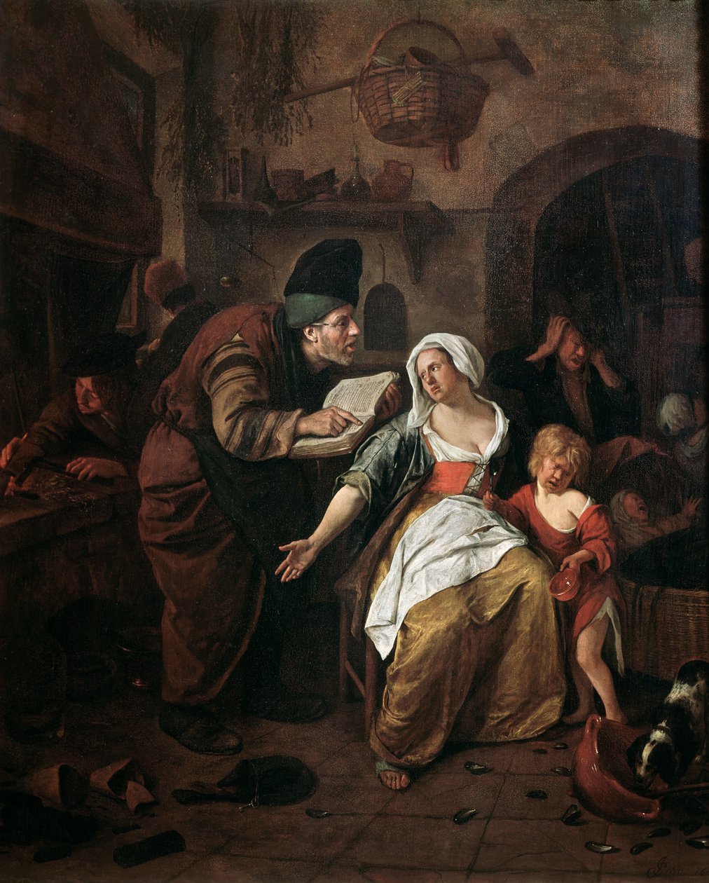 Az alkimista, részlet (olaj, vászon alkotó: Jan Havicksz. Steen