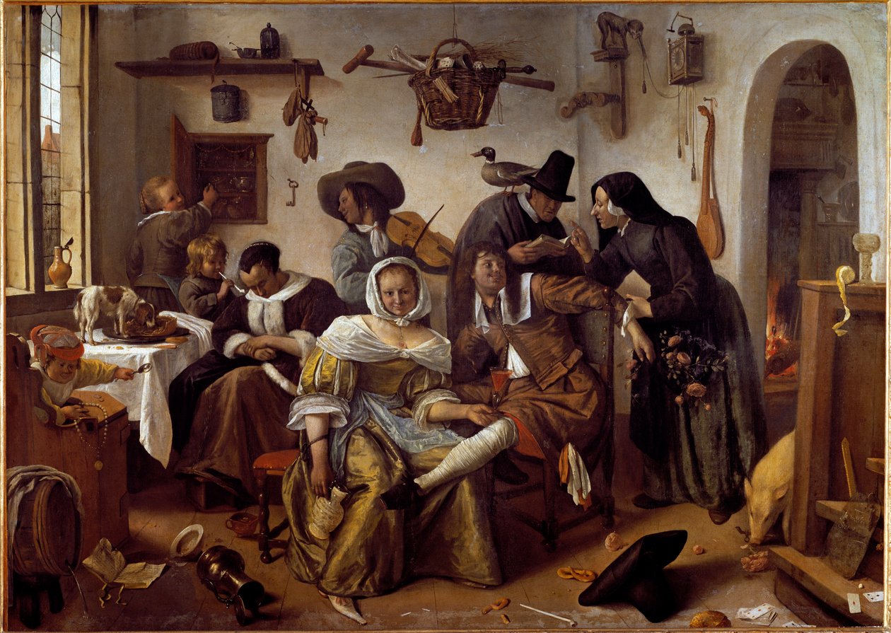 Fejjel lefelé áll a világ vagy A vágy gaztettei. (Festészet alkotó: Jan Havicksz. Steen