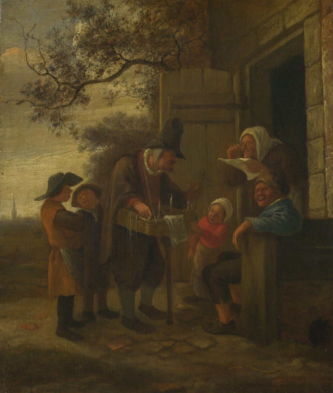 Szemüveget árusító Pedlar a kunyhón kívül, c. 1653 alkotó: Jan Havickszoon Steen