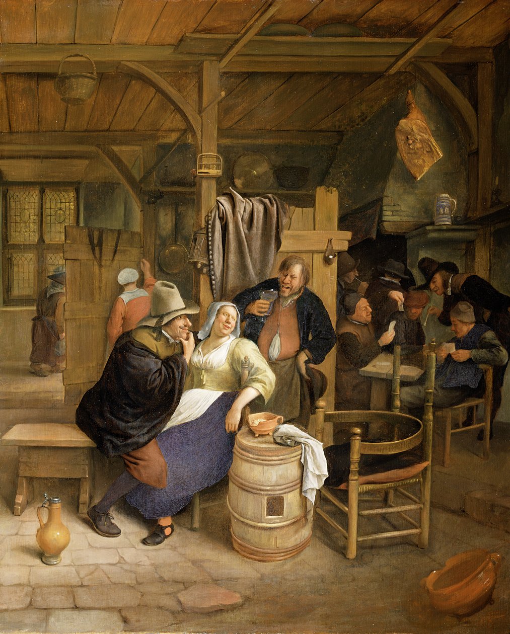 Egy kocsma belső kártyajátékosokkal alkotó: Jan Havickszoon Steen