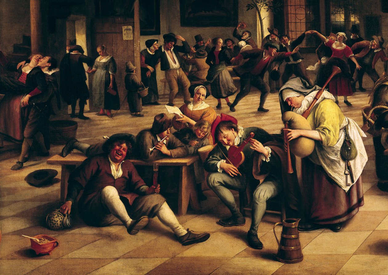Lakoma egy fogadóban, a központi csoport részlete, 1674 (lásd még 19042) alkotó: Jan Havickszoon Steen